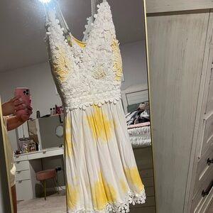 White and Yellow Floral Dress/Tank/Tunic